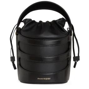 ALEXANDER MCQUEEN  Borsa a secchiello ''The Rise'' in pelle nera