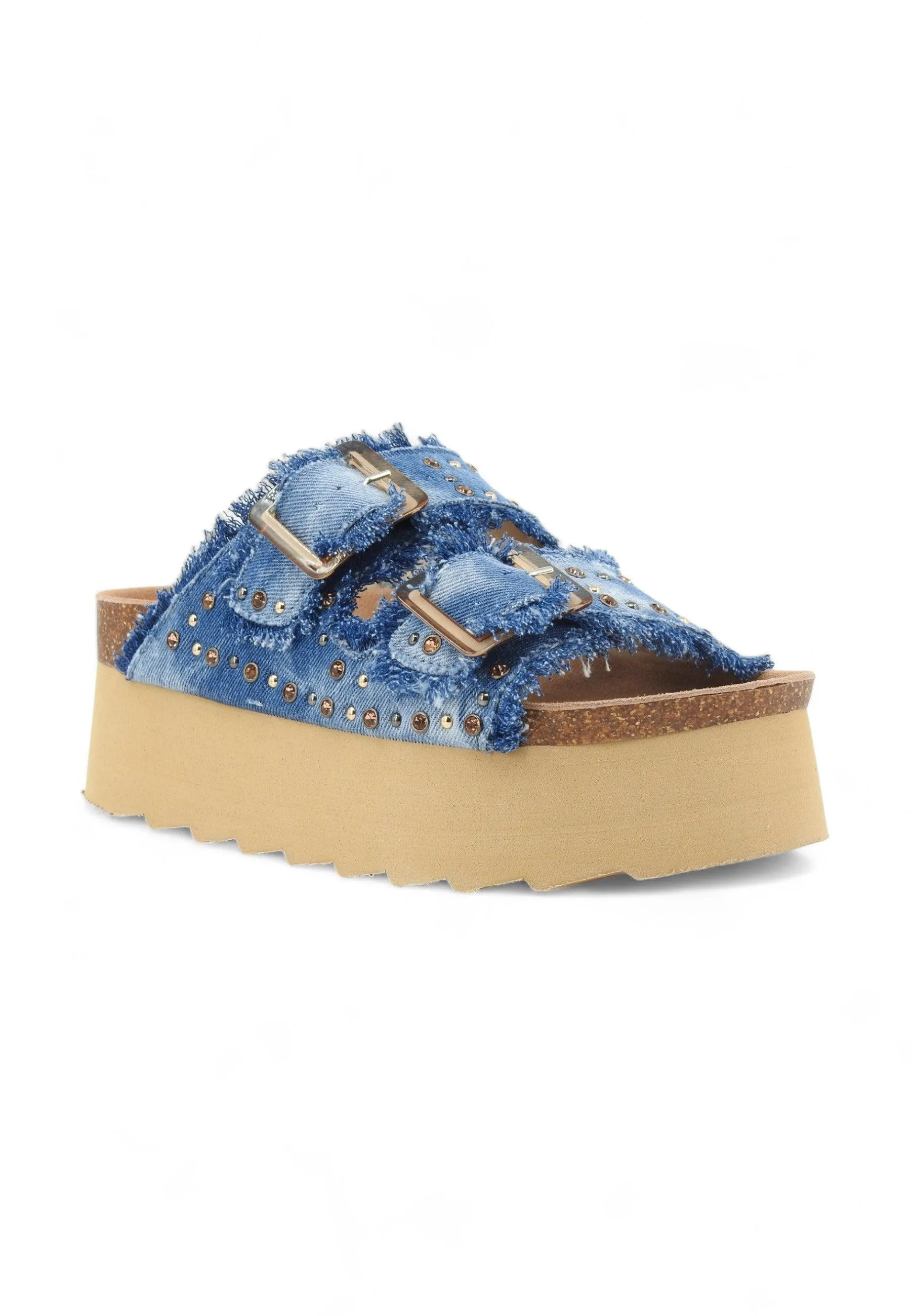 COLORS OF CALIFORNIA Ciabatta Platform Donna Jeans Denim HC.BES41