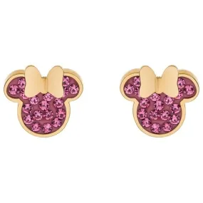 DISNEY Orecchini Disney Minnie in acciaio rosa