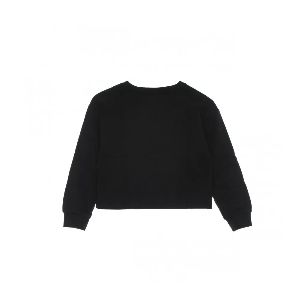 felpa girocollo bambina fleece boxy crew BLACK