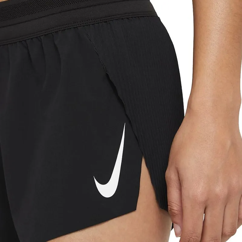 Nike Short Running Aeroswift Nero Bianco Donna