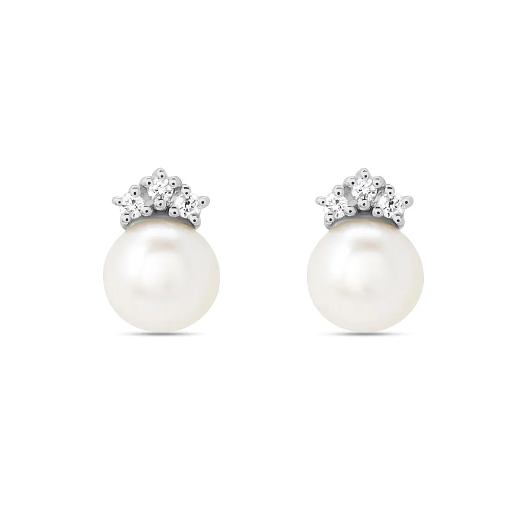 Orecchini Lobo Gabrielle Precious Oro Bianco 375/1000 Perla D'Acqua Dolce Bianco Diamante Bianco 0,063 ct 1428728