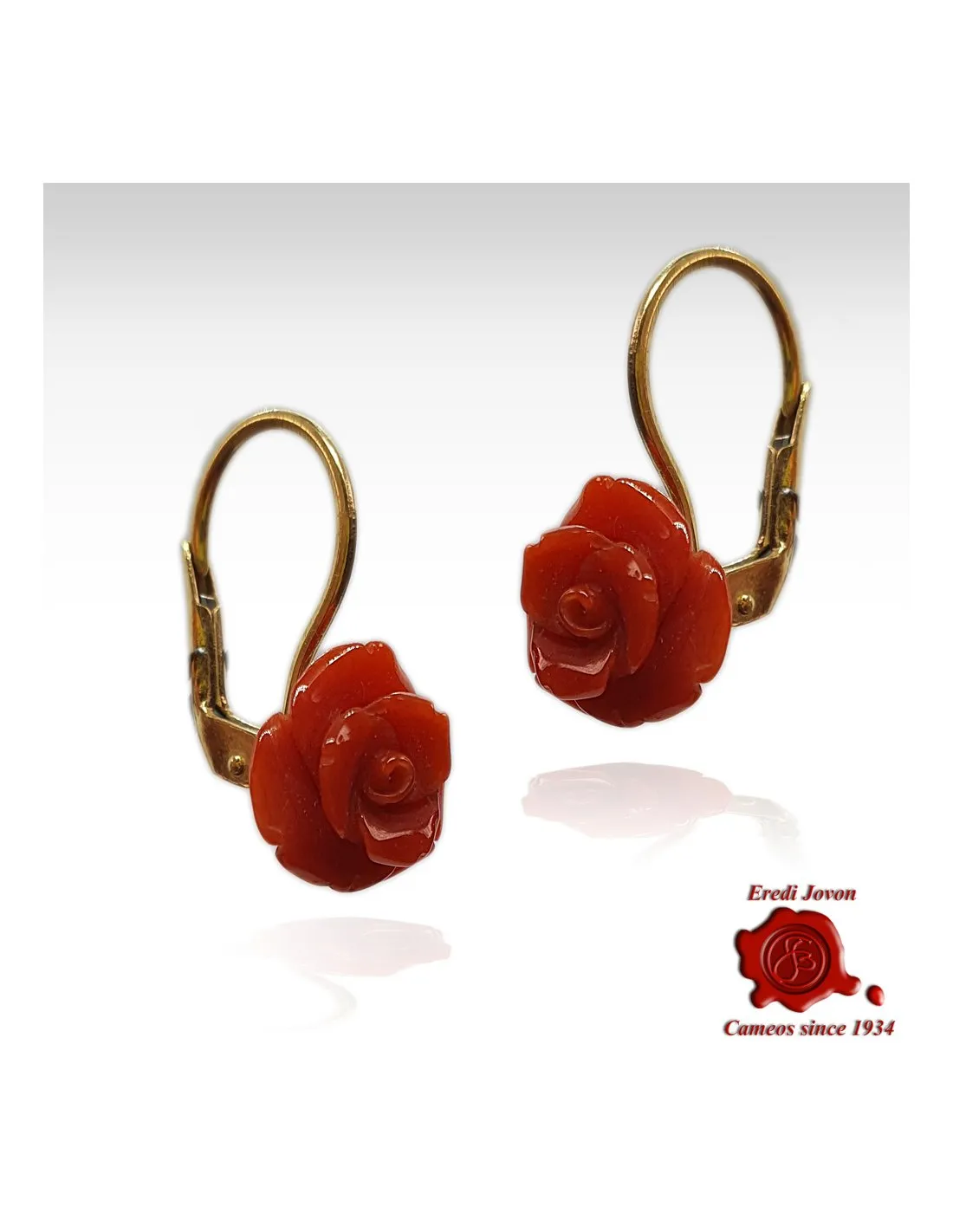 Rose di Corallo Orecchini Oro 18 kt