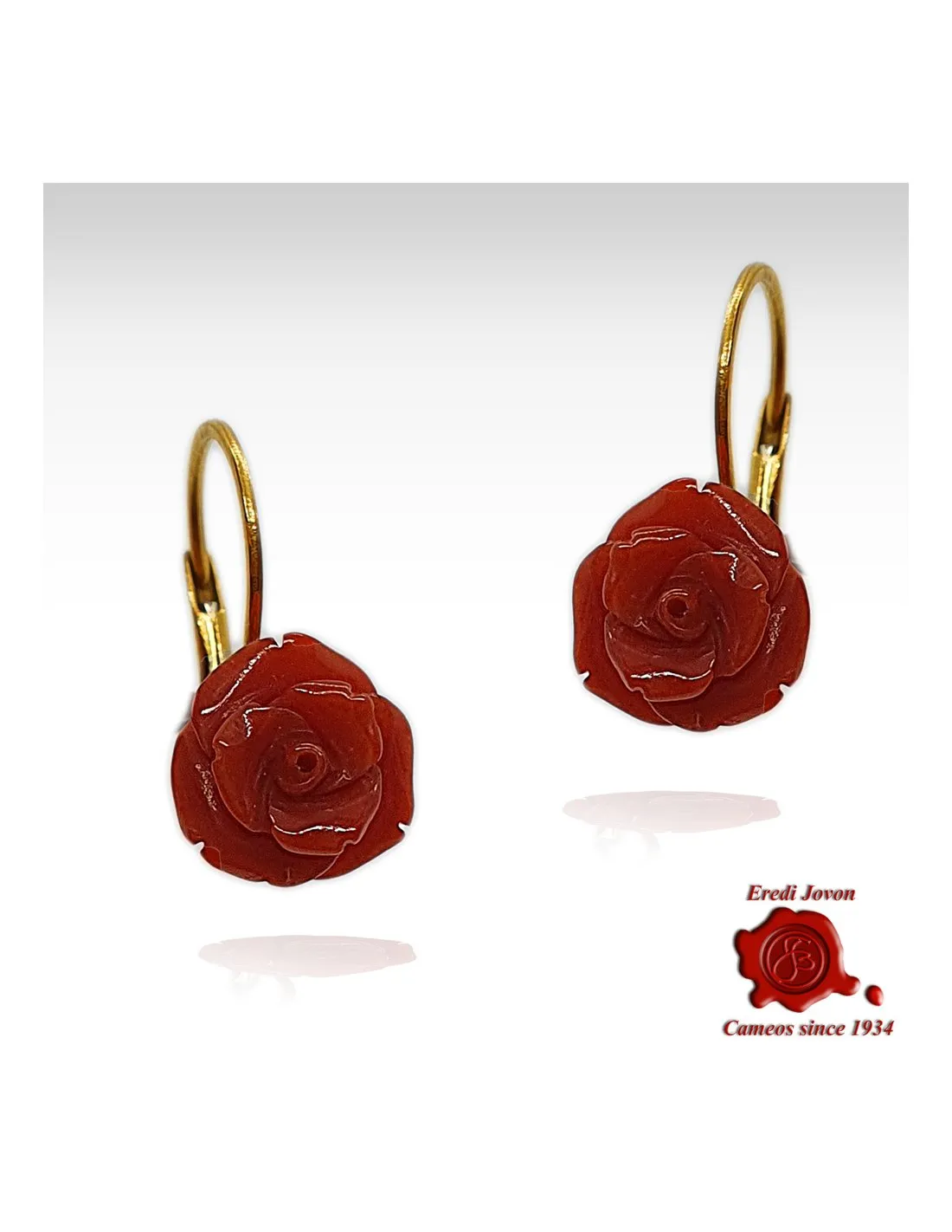 Rose di Corallo Orecchini Oro 18 kt