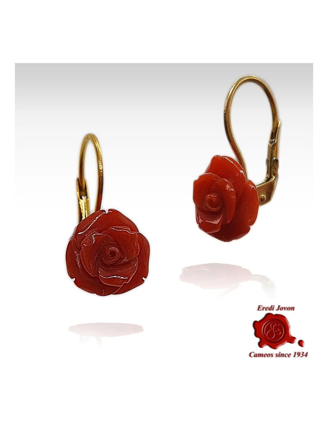 Rose di Corallo Orecchini Oro 18 kt