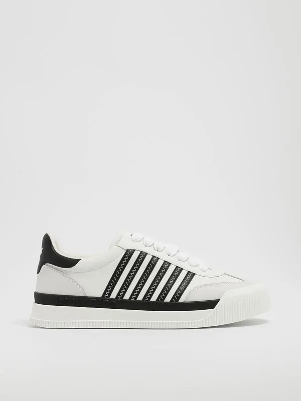 Sneakers uomo Dsquared2 New Jersey in pelle Bianco