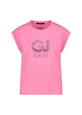 T-shirt con logo e strass