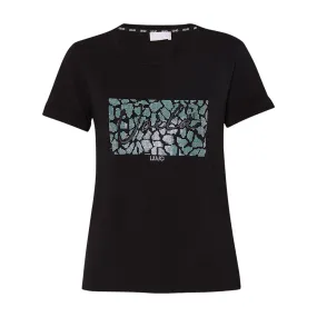 T-shirt Donna Liu-Jo Strass Nero