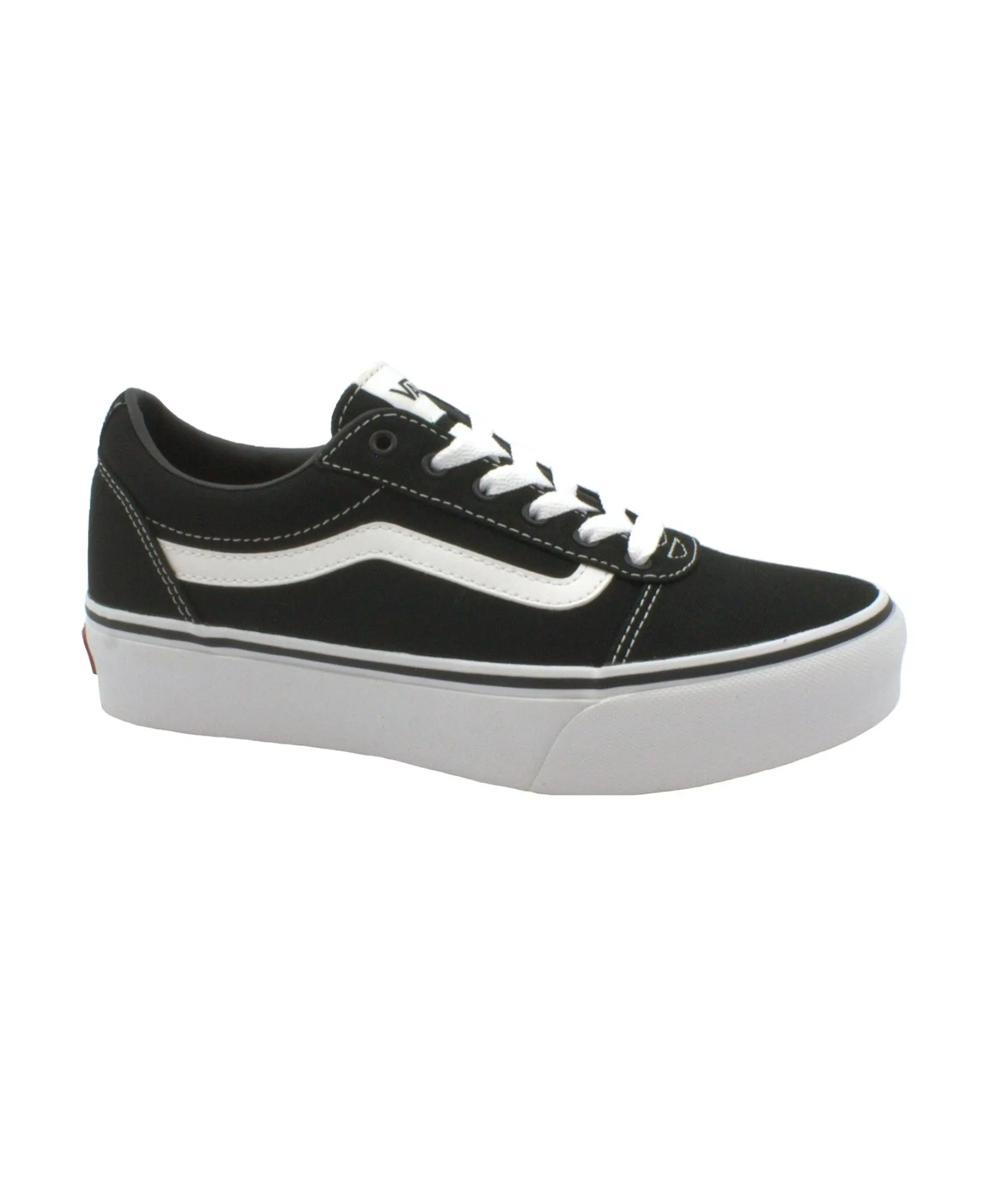 VANS WARD PLATFORM UV1871 black white nero scarpe ragazza sneakers lacci tessuto