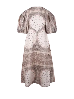 WOMAN ZIMMERMANN NUDE LINEN DRESS